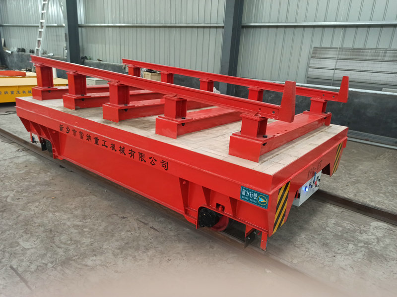 Industrial Electric Moving Motorized Trolley Rail Transfer Cart fyrir efni meðferð