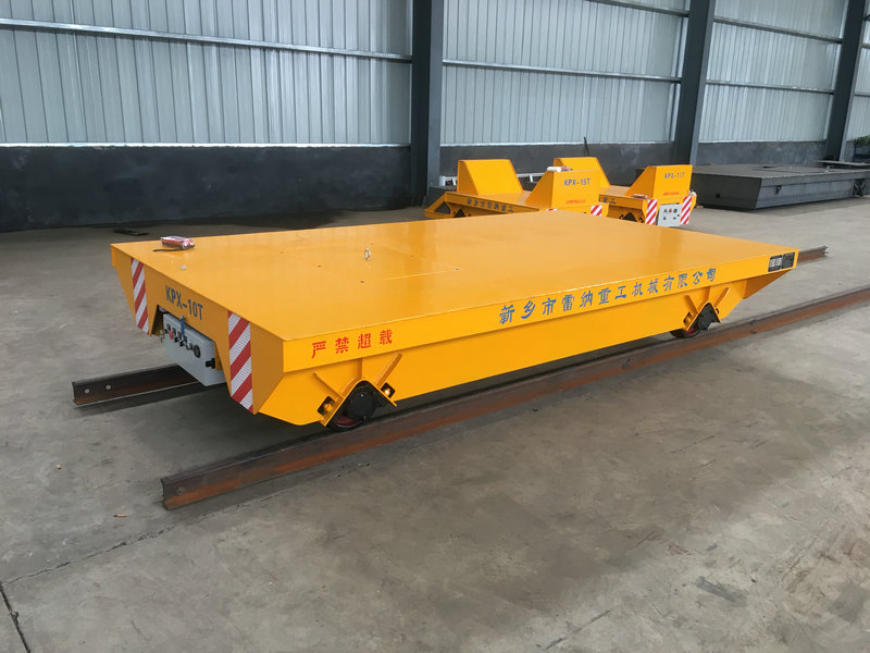Heavy Duty Rail Powered Transport Cart Flat Trolley